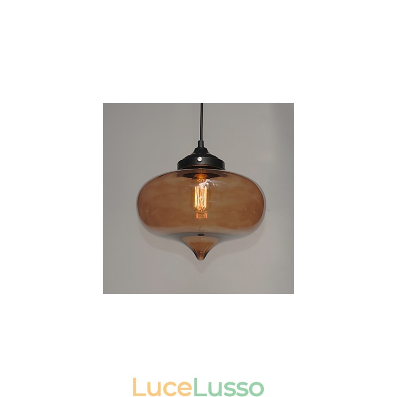 Lampada a sospensione Bubble Design 1 luce con paralume trasparente