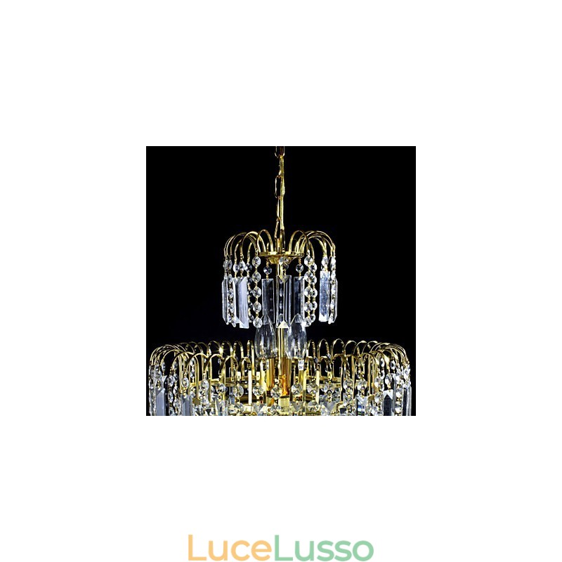 Lampadario di lusso in stile europeo a 6 luci a forma di corona