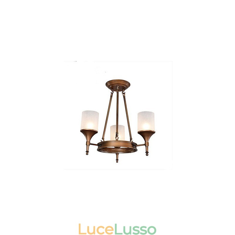 Lampadario retrò in ferro battuto pastorale
