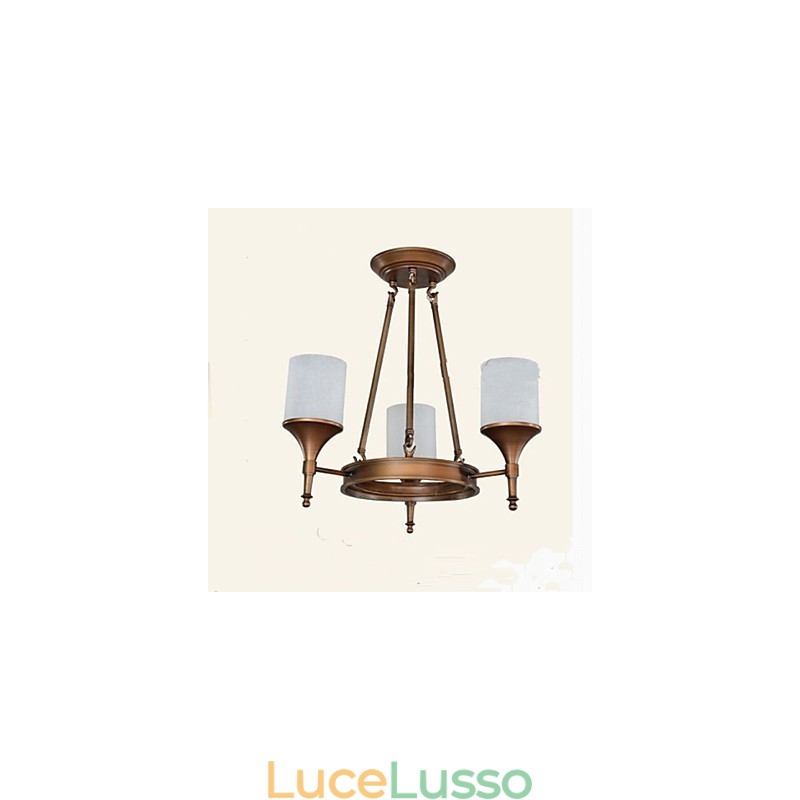 Lampadario retrò in ferro battuto pastorale