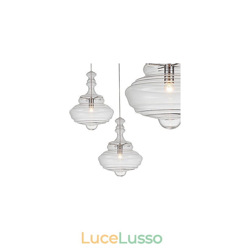 Lampada a sospensione artistica 1 luce Moderna semplicità Vetro trasparente incolore