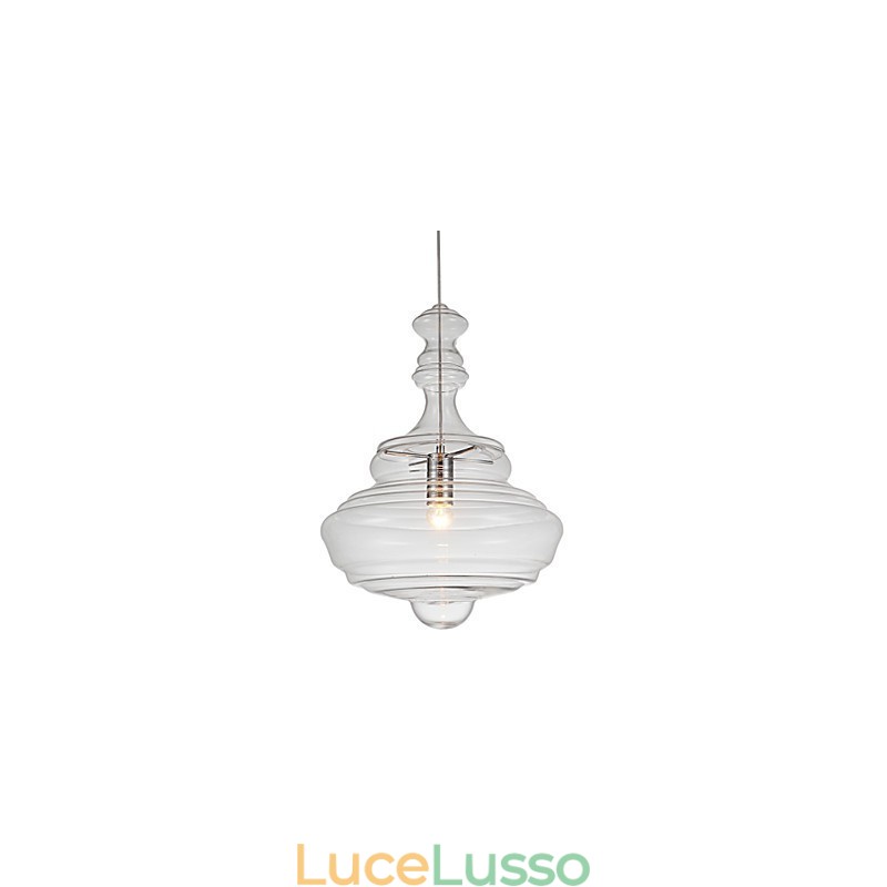 Lampada a sospensione artistica 1 luce Moderna semplicità Vetro trasparente incolore