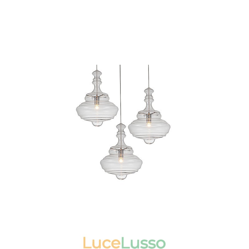 Lampada a sospensione artistica 1 luce Moderna semplicità Vetro trasparente incolore