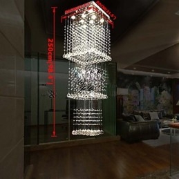 Lampade a sospensione in cristallo da soffitto, illuminazione a 8 luci, moderne, lussuose, in argento, con baldacchino, K9, in cristallo trasparente