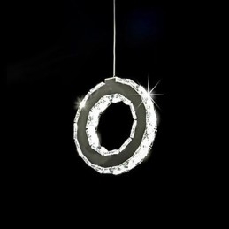 Lampada a sospensione moderna in metallo e cristallo contemporaneo
