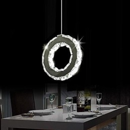 Lampada a sospensione moderna in metallo e cristallo contemporaneo