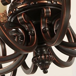 Lampadario in metallo dipinto a mano con motivo a isola di campagna vintage, montaggio a filo