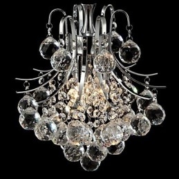 Lampadario moderno contemporaneo in cristallo cromato