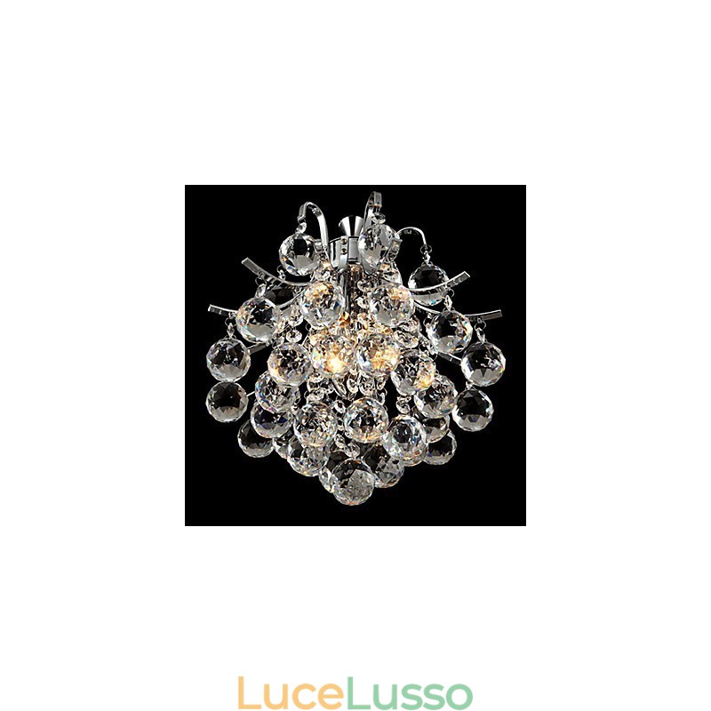 Lampadario moderno contemporaneo in cristallo cromato