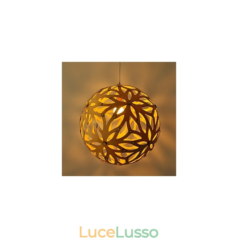 Lampada a sospensione in bambù e legno in stile country retrò