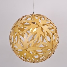 Lampada a sospensione in bambù e legno in stile country retrò