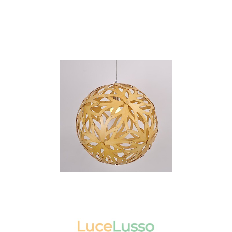 Lampada a sospensione in bambù e legno in stile country retrò