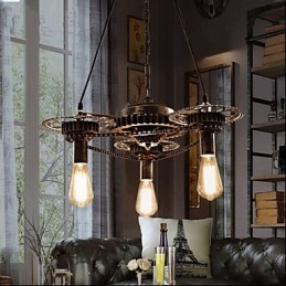 Lampadario VintageLron Lampadario Industrial Wind Gear