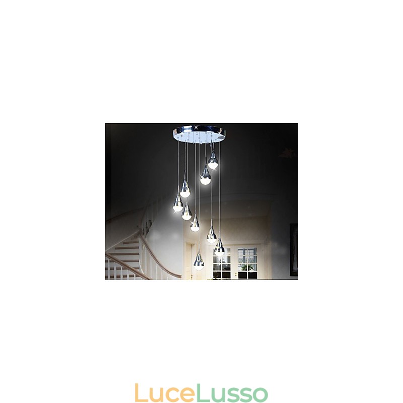 Lampade e lanterne Lampada da soffitto a 9 teste per scale