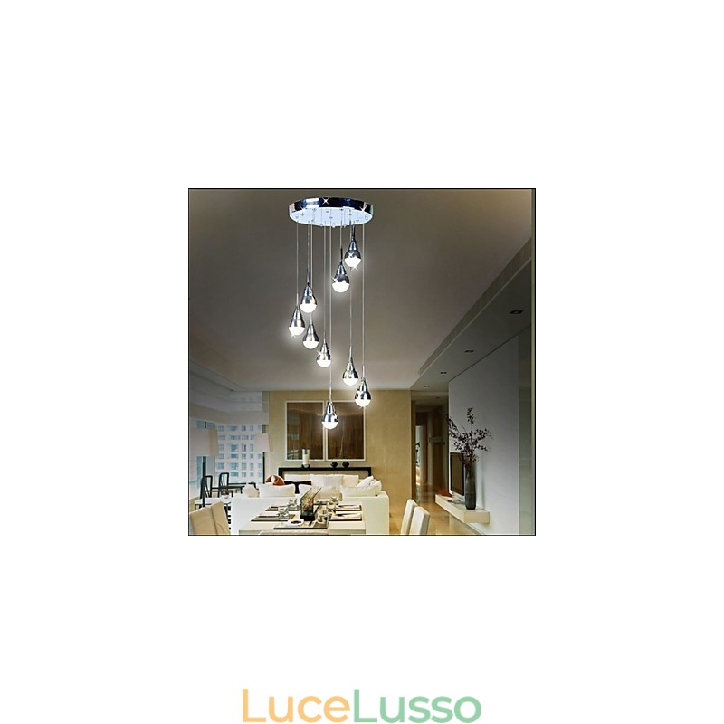Lampade e lanterne Lampada da soffitto a 9 teste per scale