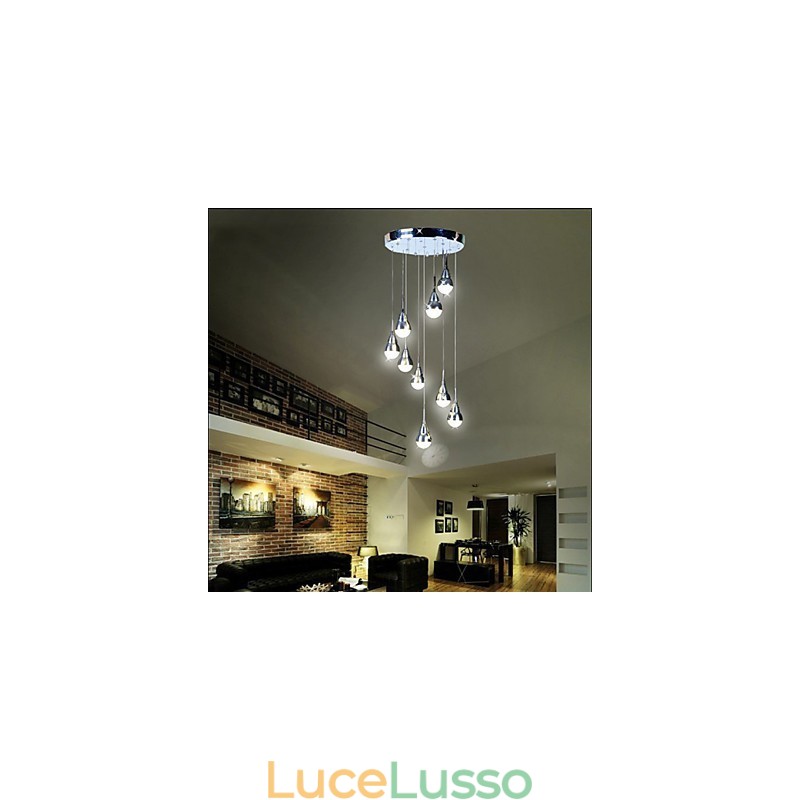Lampade e lanterne Lampada da soffitto a 9 teste per scale