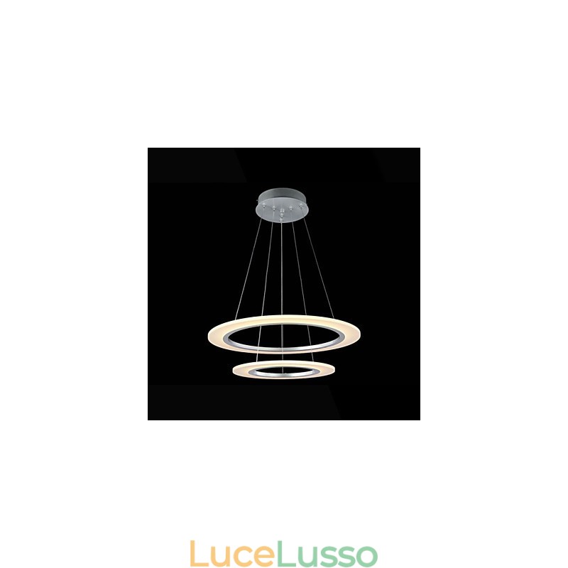 Lampadario a sospensione in acrilico, lampadario a sospensione, lampadario a sospensione con 2 anelli