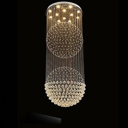 Lampadario moderno in cristallo con 12 luci, baldacchino in argento, lampade da soffitto a globo in cristallo trasparente