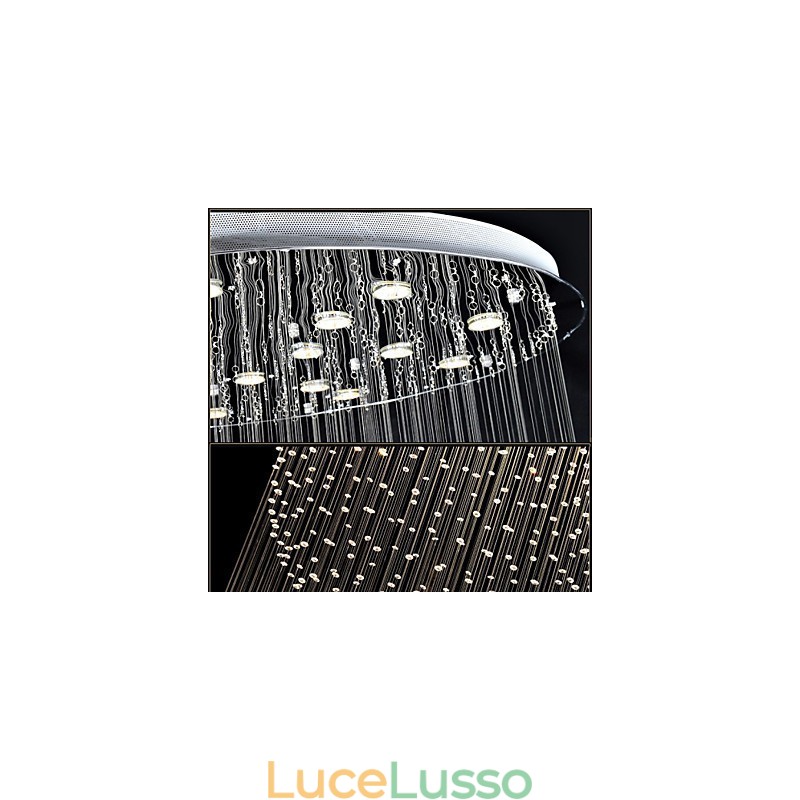 Lampadario moderno in cristallo con 12 luci, baldacchino in argento, lampade da soffitto a globo in cristallo trasparente