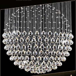 Lampadario moderno in cristallo con 12 luci, baldacchino in argento, lampade da soffitto a globo in cristallo trasparente