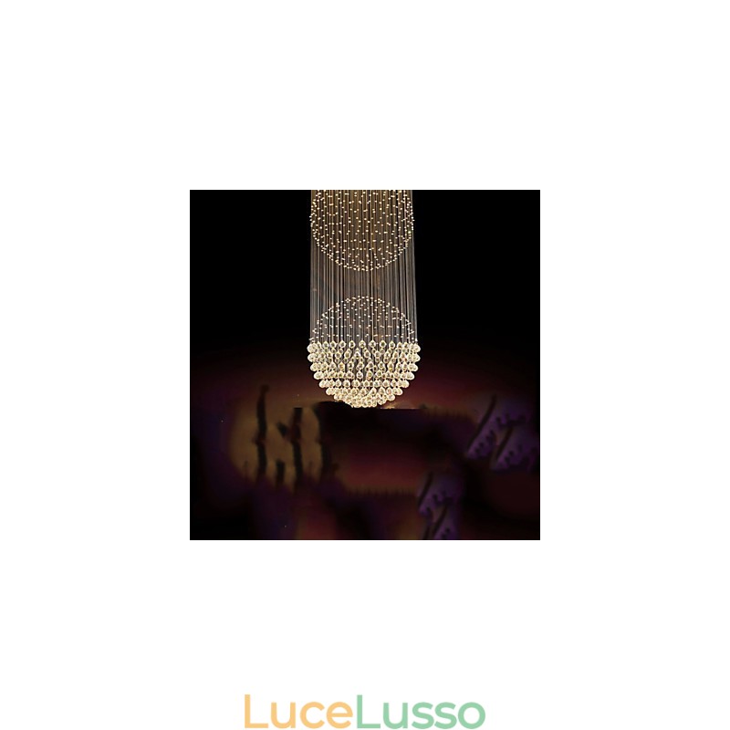Lampadario moderno in cristallo con 12 luci, baldacchino in argento, lampade da soffitto a globo in cristallo trasparente