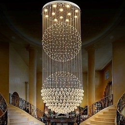 Lampadario moderno in cristallo con 12 luci, baldacchino in argento, lampade da soffitto a globo in cristallo trasparente