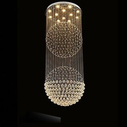 Lampadario moderno in cristallo con 12 luci, baldacchino in argento, lampade da soffitto a globo in cristallo trasparente