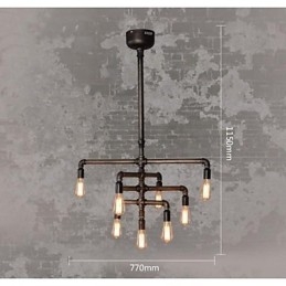 Lanterna tradizionale classica vintage retrò con pittura country, lampada a sospensione in metallo