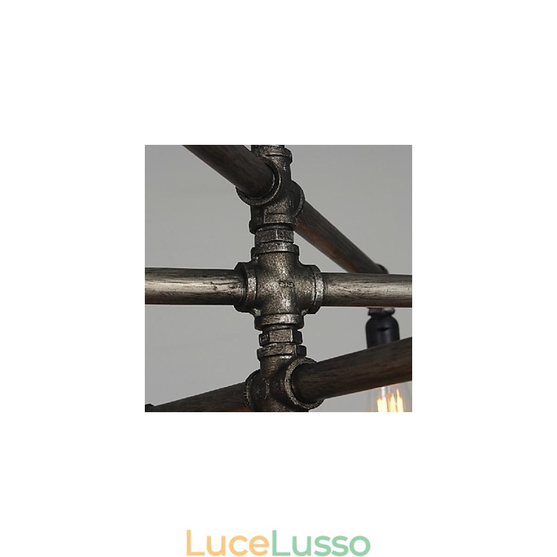Lanterna tradizionale classica vintage retrò con pittura country, lampada a sospensione in metallo
