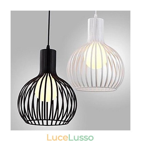 Lampadario a gabbia per uccelli in ferro battuto retrò americano Lampadario a gabbia per uccelli in ferro battuto retrò americano