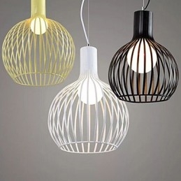 Lampadario a gabbia per uccelli in ferro battuto retrò americano