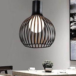 Lampadario a gabbia per uccelli in ferro battuto retrò americano