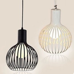Lampadario a gabbia per uccelli in ferro battuto retrò americano