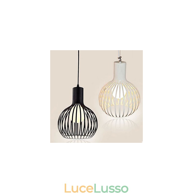 Lampadario a gabbia per uccelli in ferro battuto retrò americano
