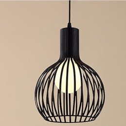 Lampadario a gabbia per uccelli in ferro battuto retrò americano