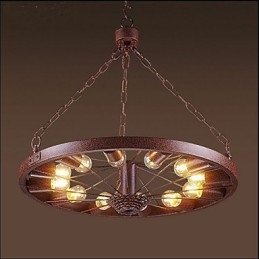 Lampada a sospensione retrò con ruota per realizzare la vecchia lampada a sospensione industriale