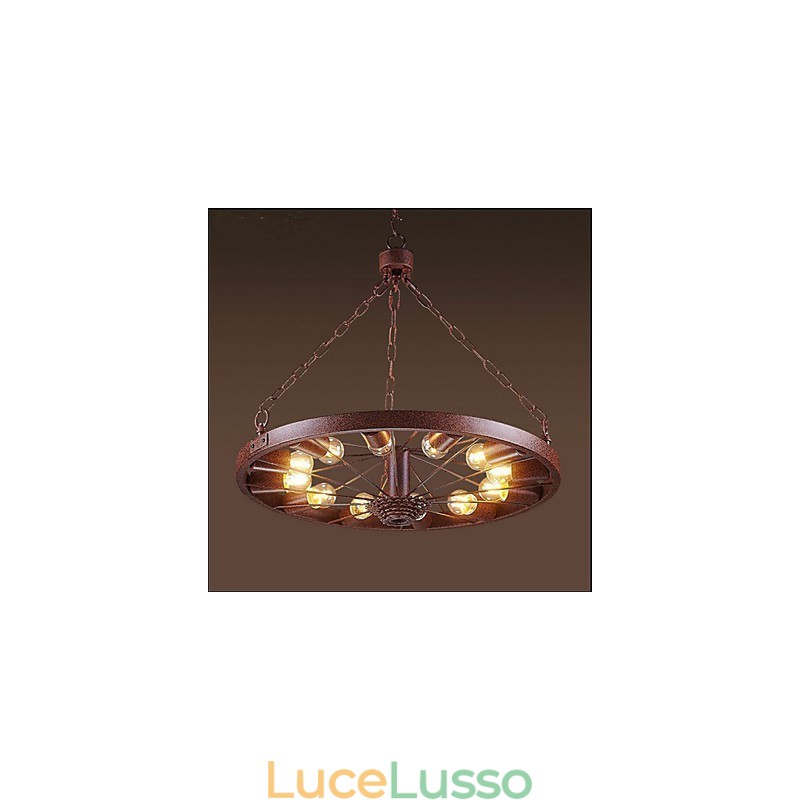 Lampada a sospensione retrò con ruota per realizzare la vecchia lampada a sospensione industriale