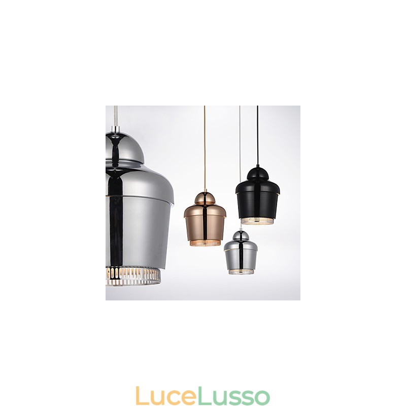 Lampada a sospensione 1 luce moderna semplicità oro cromo nero bianco acciaio al carbonio lampadario in metallo