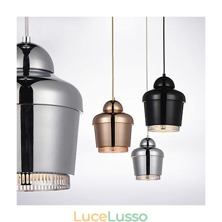 Lampada a sospensione 1 luce moderna semplicità oro cromo nero bianco acciaio al carbonio lampadario in metallo Lampada a sospensione 1 luce moderna semplicità oro cromo nero bianco acciaio al carbonio lampadario in metallo
