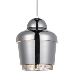Lampada a sospensione 1 luce moderna semplicità oro cromo nero bianco acciaio al carbonio lampadario in metallo