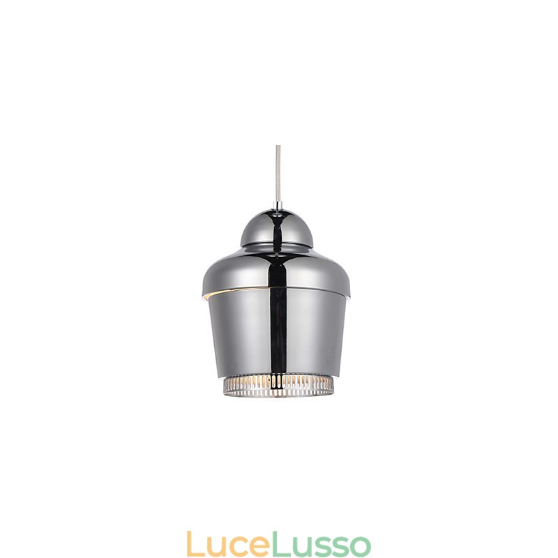 Lampada a sospensione 1 luce moderna semplicità oro cromo nero bianco acciaio al carbonio lampadario in metallo