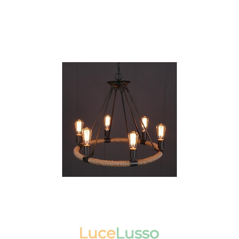 Lampada a sospensione in metallo dipinto in stile Country Mini