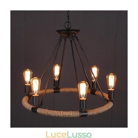 Lampada a sospensione in metallo dipinto in stile Country Mini Lampada a sospensione in metallo dipinto in stile Country Mini