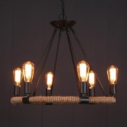Lampada a sospensione in metallo dipinto in stile Country Mini