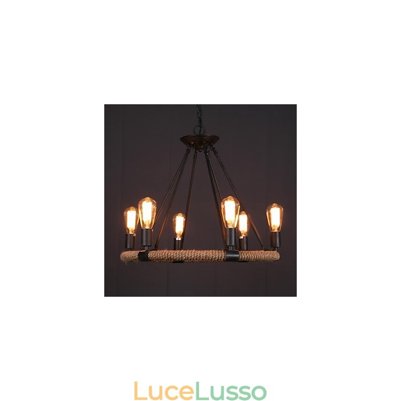 Lampada a sospensione in metallo dipinto in stile Country Mini