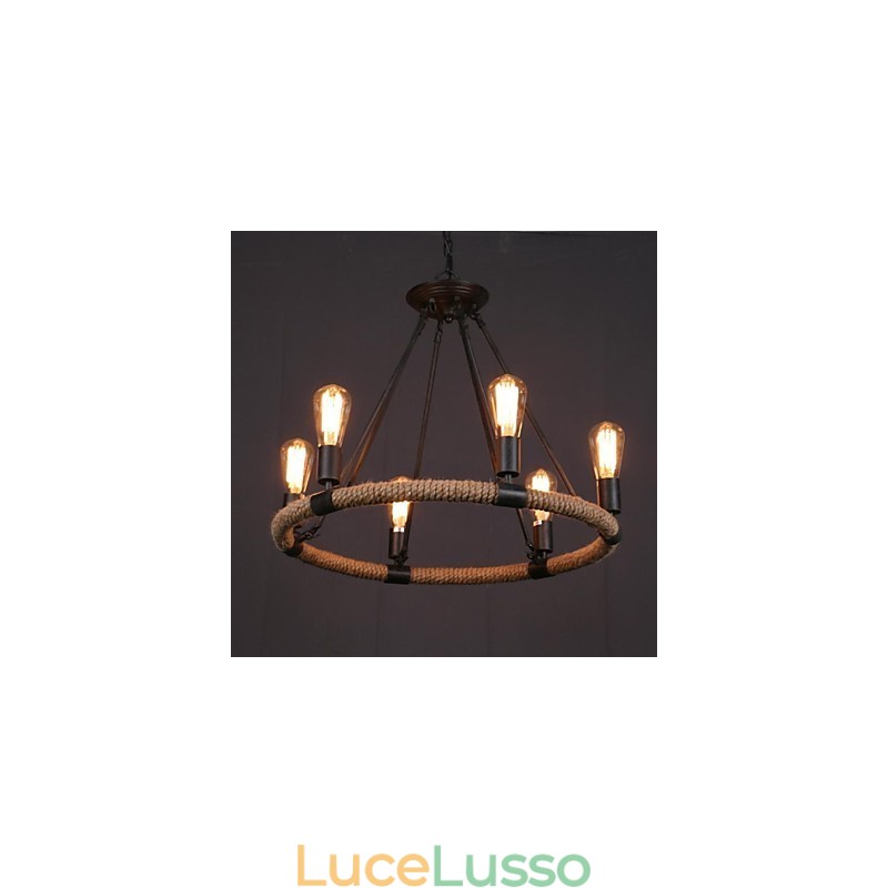 Lampada a sospensione in metallo dipinto in stile Country Mini