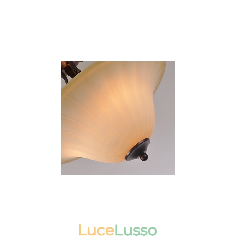 5 Mini lampadari in metallo con pittura in stile vintage