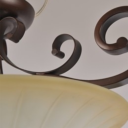 5 Mini lampadari in metallo con pittura in stile vintage