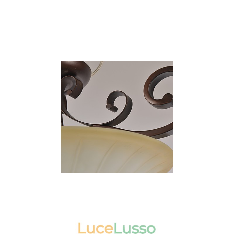 5 Mini lampadari in metallo con pittura in stile vintage