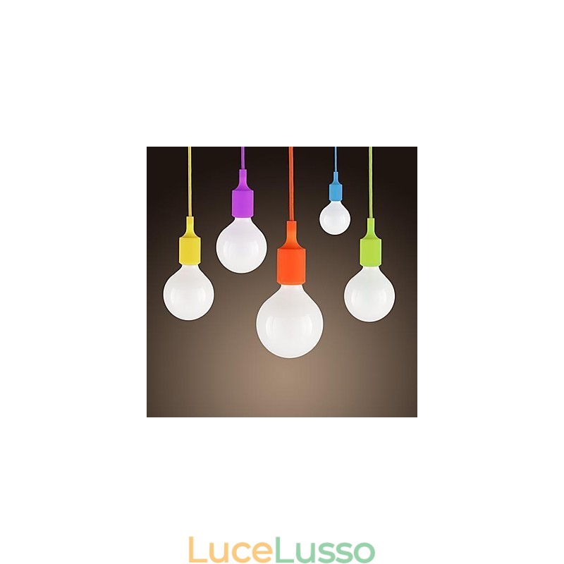 Mini pendente 1 luce moderno minimalista silicone colori caramella